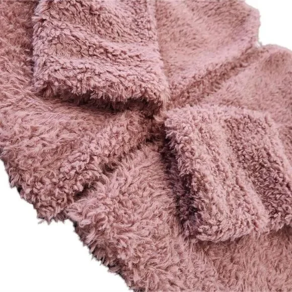 Melrose and Market Women’s Teddy Jacket Large Dusty Rose Fuzzy Faux Fur - Picture 5 of 9